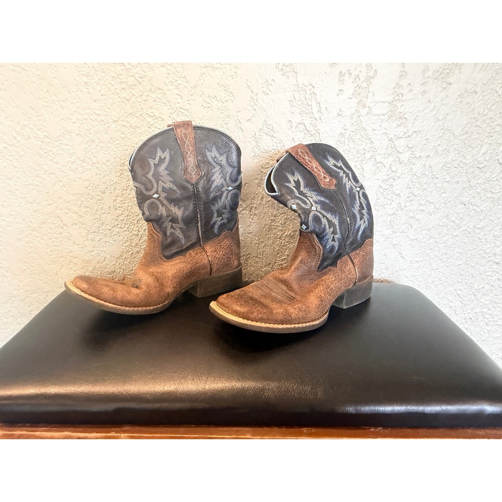 Ariat Kids Brown Black Leather Western Cowboy Boots 10012794 Size 1 US